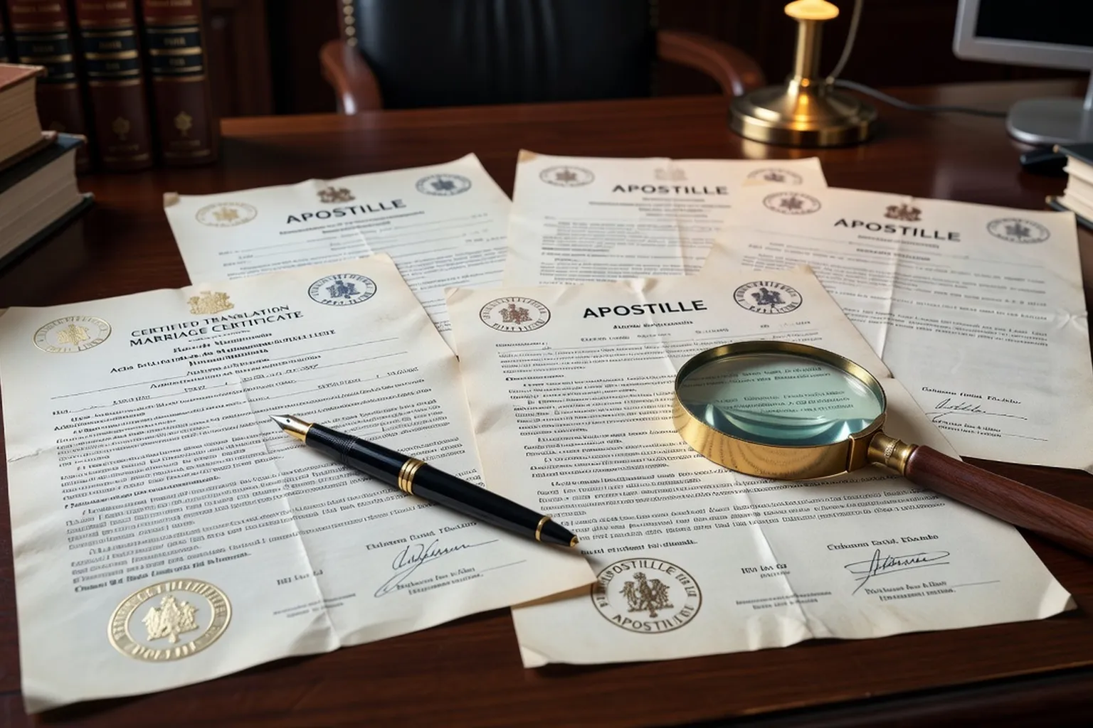 Documents officiels et actes traduits pour un dossier de mariage international