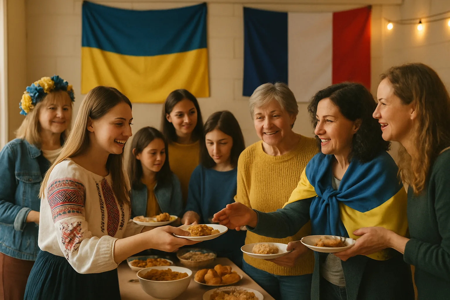 Communauté ukrainienne lors d'un rassemblement culturel en France